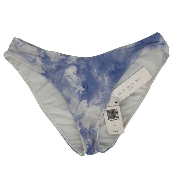 Jonathan Simkhai Camila Bikini Swimsuit Bottom Sky Tie Dye Blue White Medium - Picture 2 of 8